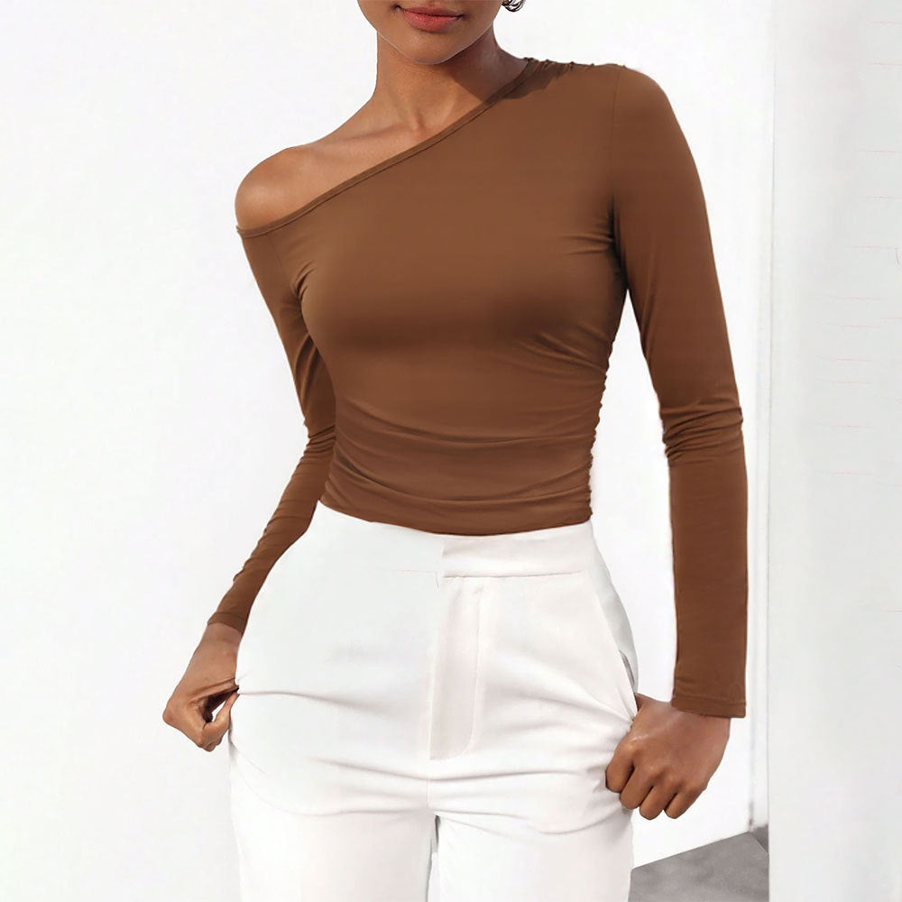 Y2K Off-Shoulder Slim Long-Sleeve Jumpsuit