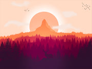 Late Autumn Sunset Tapestry