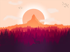 Late Autumn Sunset Tapestry