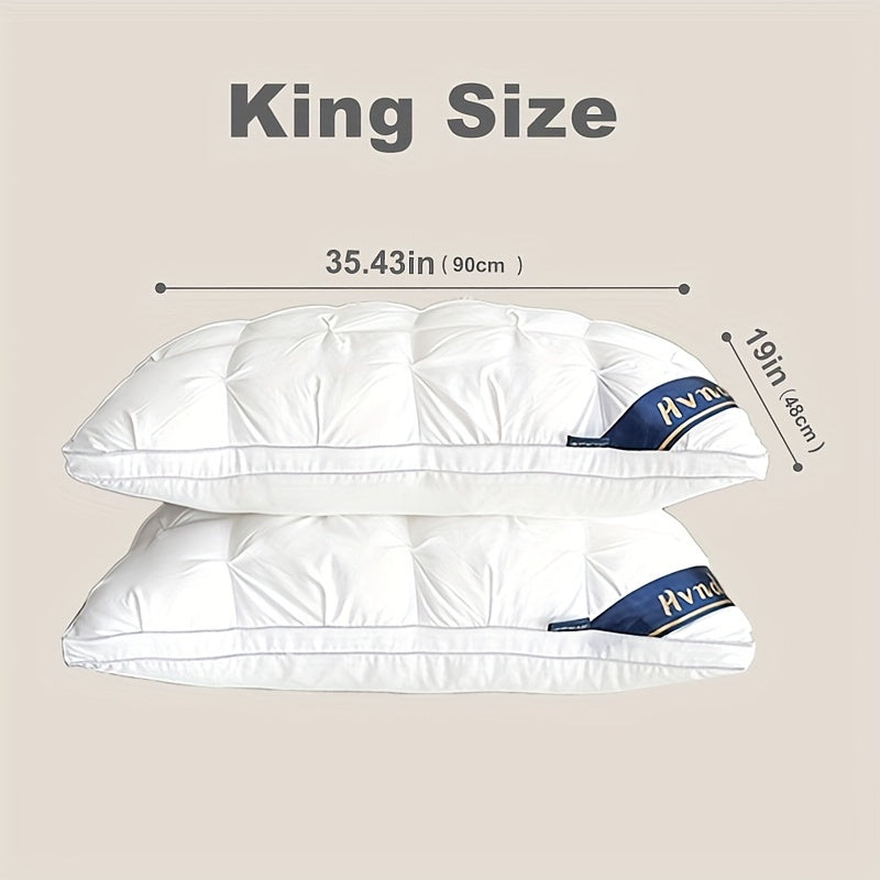 2-Piece Luxury Hotel-Quality Pillows, Deep Sleep Neck Support with Non-Sagging High-Pillow Inserts for All Seasons
