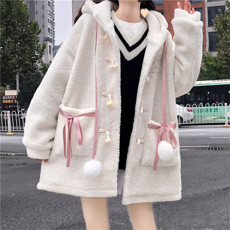 Autumn And Winter Fleece-lined Thickened All-matching Baggy Coat