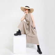 Womens Niche-design Faux Two-piece Figure-flattering Height-enhancing Dress