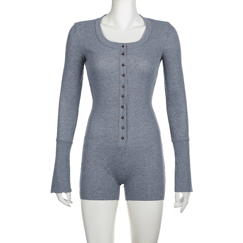 Knitted Short Romper Jumpsuit