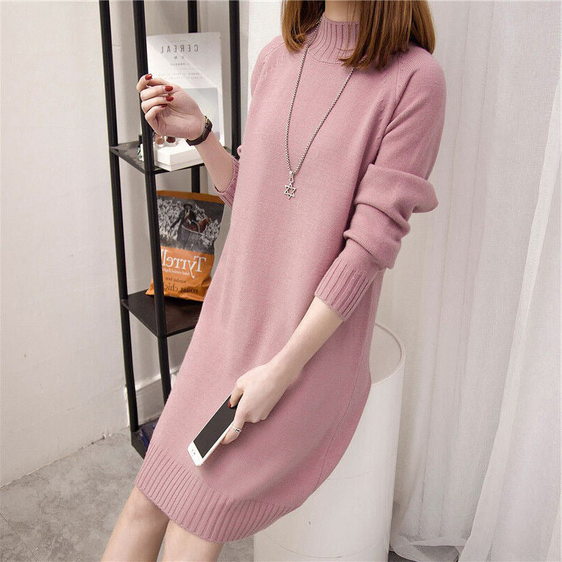 Loose Mid-length Women's Knitted Dress
