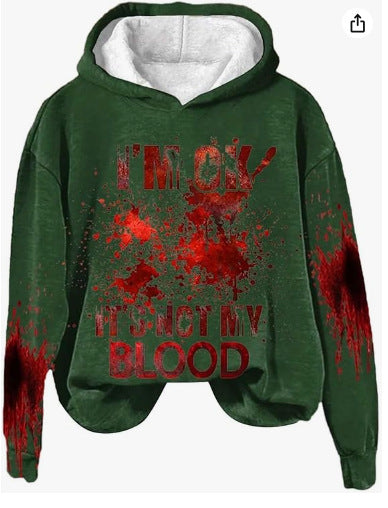 Women's 3D Letter Printed Loose Pullover Hoodie