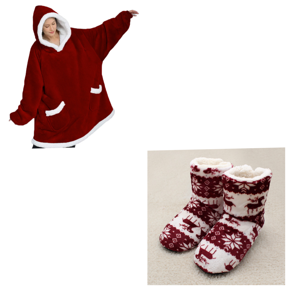 Lazy Pullover Pajamas Women's Thermal Clothes Lambswool TV Blanket Hug Hoodie TV Cold Protective Clothing