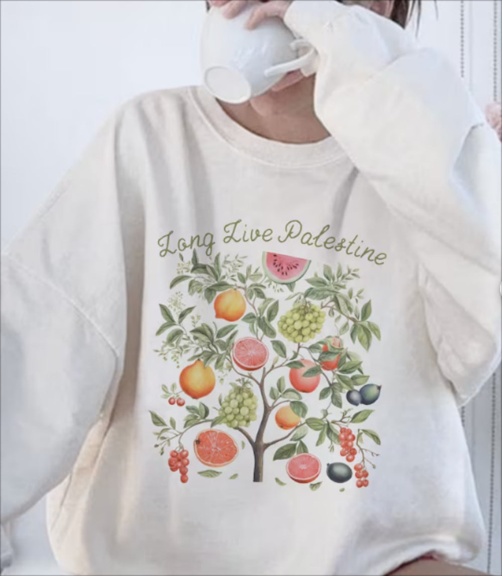 Watermelon Print Long Sleeve Sports Pullover Hoodie