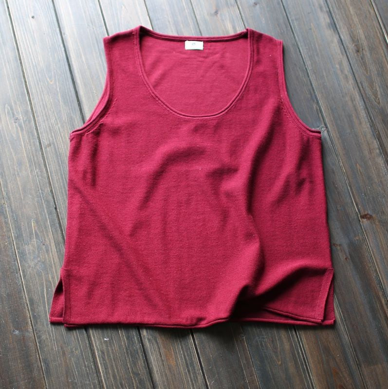 Distressed Artistic Women's Loose Cotton Vest