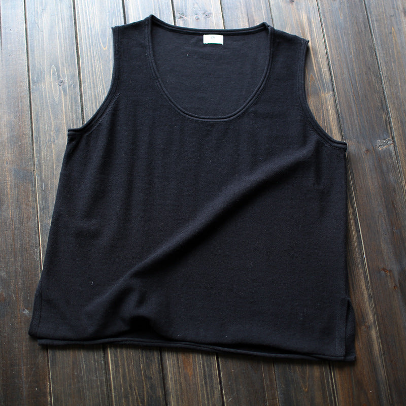 Distressed Artistic Women's Loose Cotton Vest