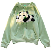 Cute Panda Flocking Hooded Couple Sweater & Casual Coat