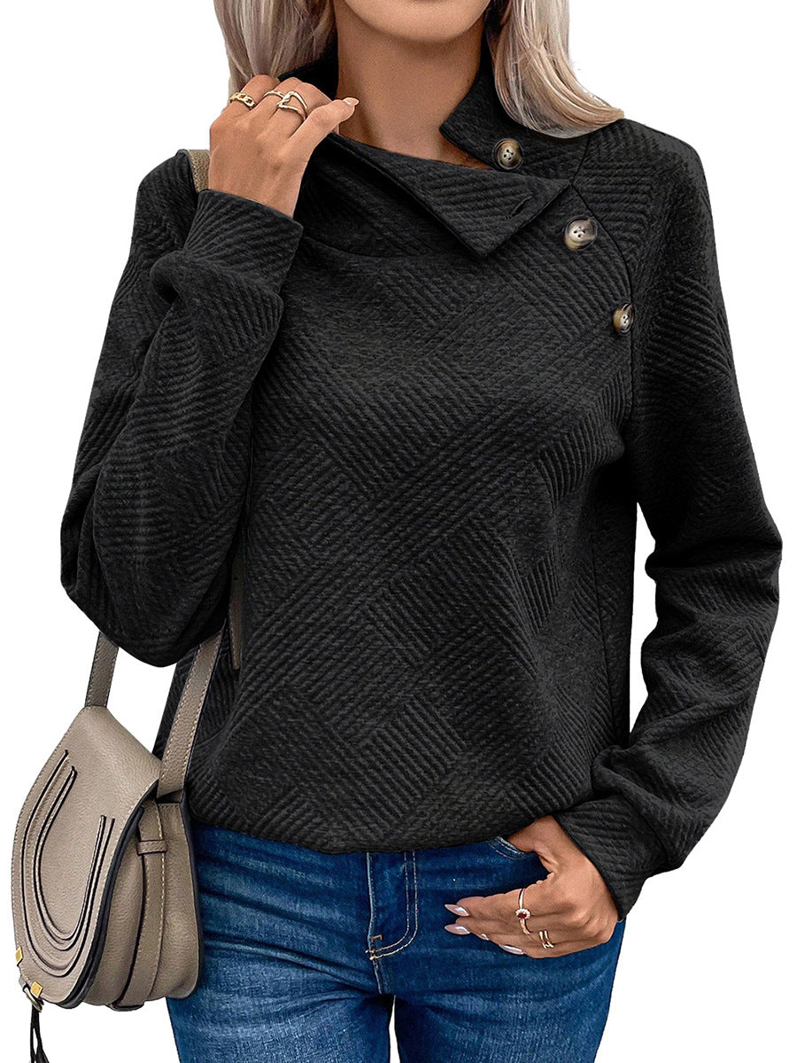Asymmetric Solid Long Sleeve Pullover