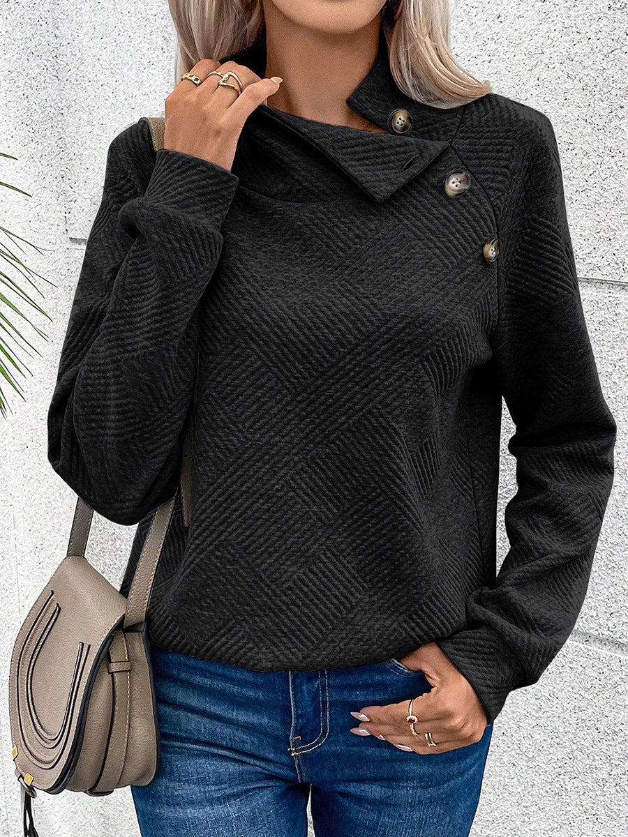 Asymmetric Solid Long Sleeve Pullover