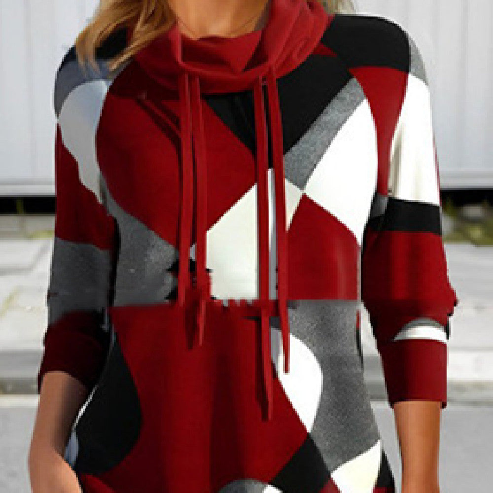 Chic Printed Turtleneck Sweater for Women