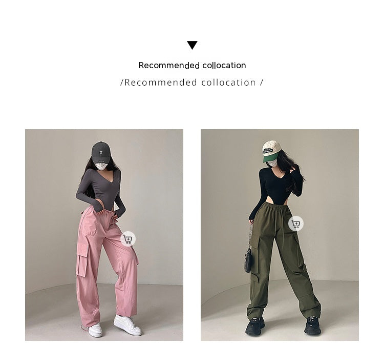 Hot Girl Sexy V-neck Elastic Skinny Slimming Long Sleeve Solid Color Base Bodysuit T-shirt Top