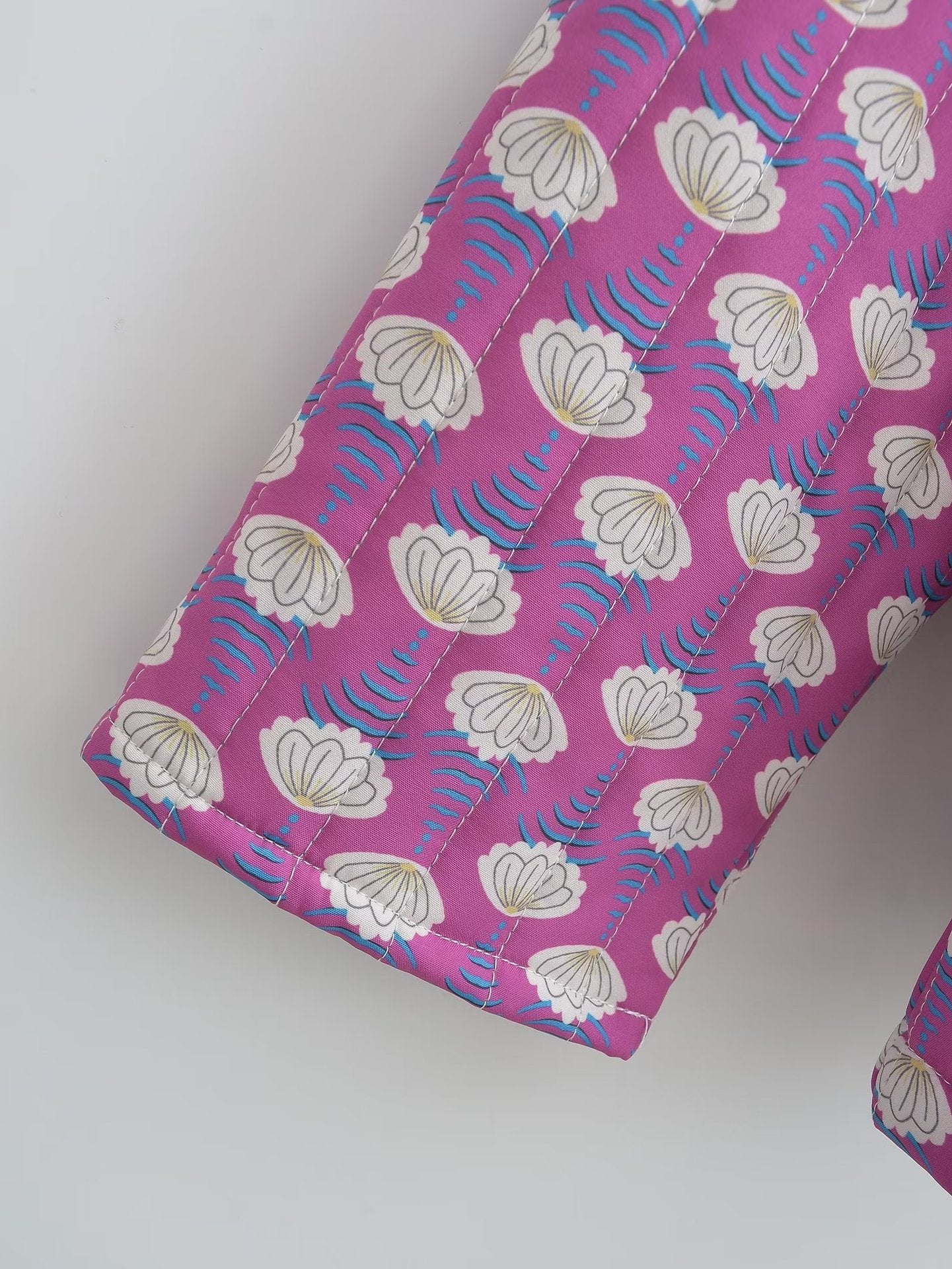 Quilted Print Cotton-Padded Jacket