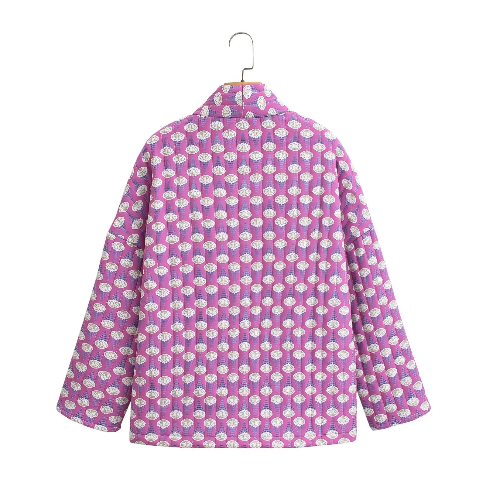 Quilted Print Cotton-Padded Jacket