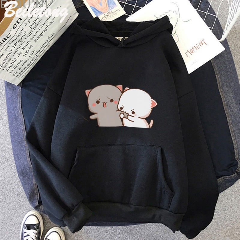 Women's Cartoon Print Casual Hoodie Streetwear Pullover