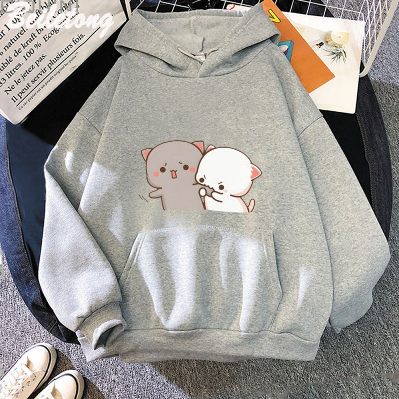 Women's Cartoon Print Casual Hoodie Streetwear Pullover