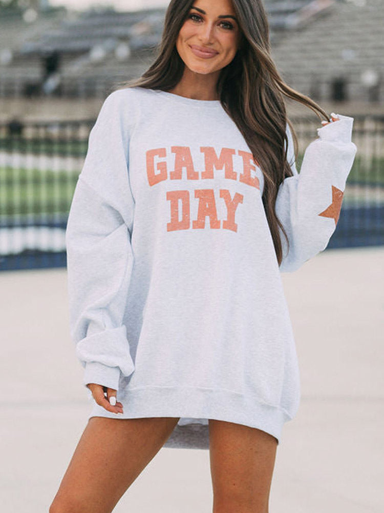 Women's Casual Loose Round Neck Long Sleeve Sports Top