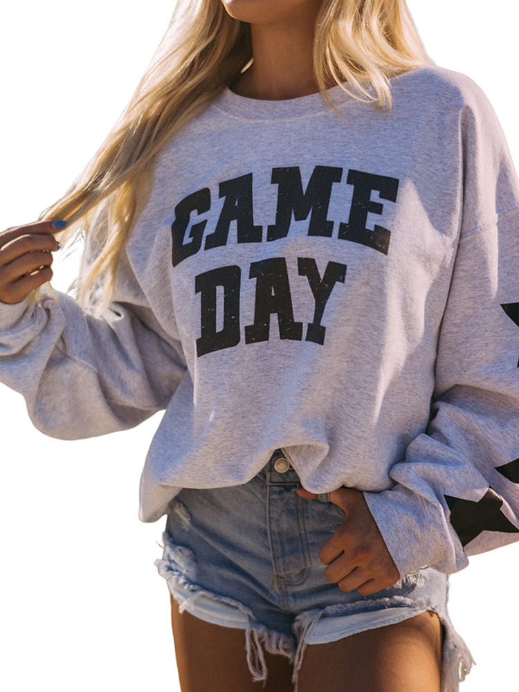 Women's Casual Loose Round Neck Long Sleeve Sports Top