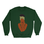 Cartoon Print Crewneck Sweater for Casual Streetwear