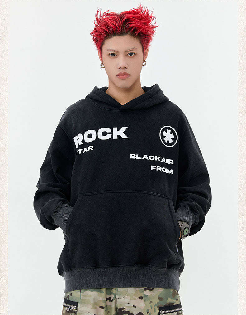 Washed Vintage Streetwear Letter Graphic Sweater