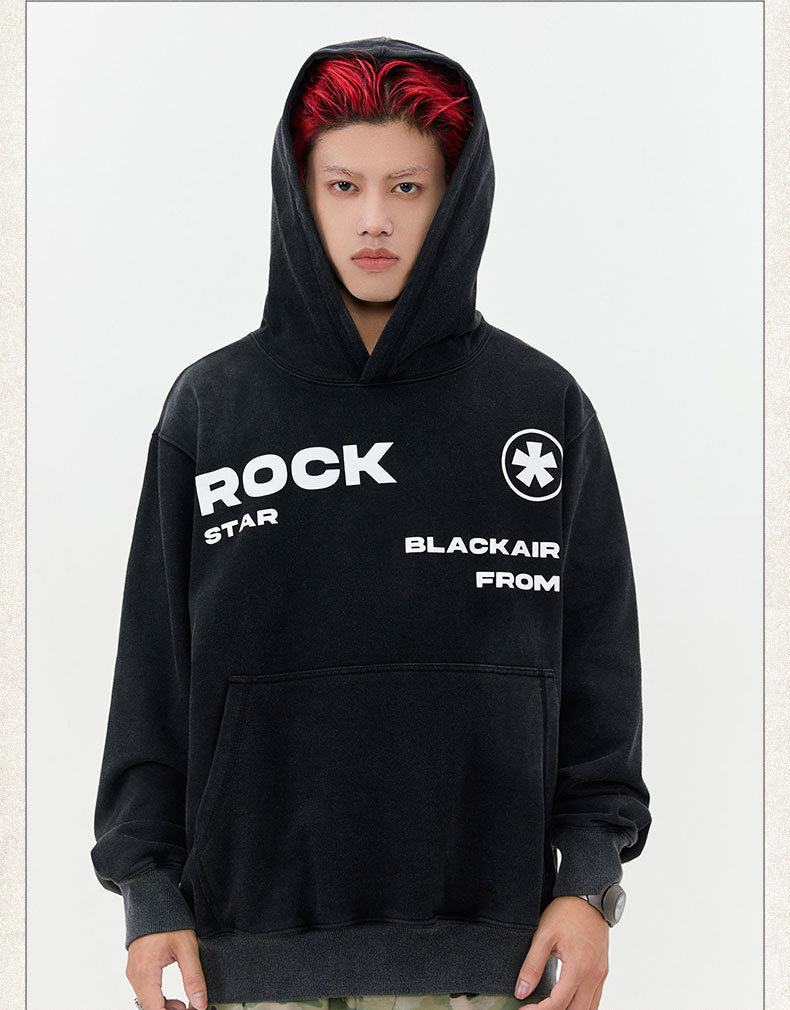 Washed Vintage Streetwear Letter Graphic Sweater
