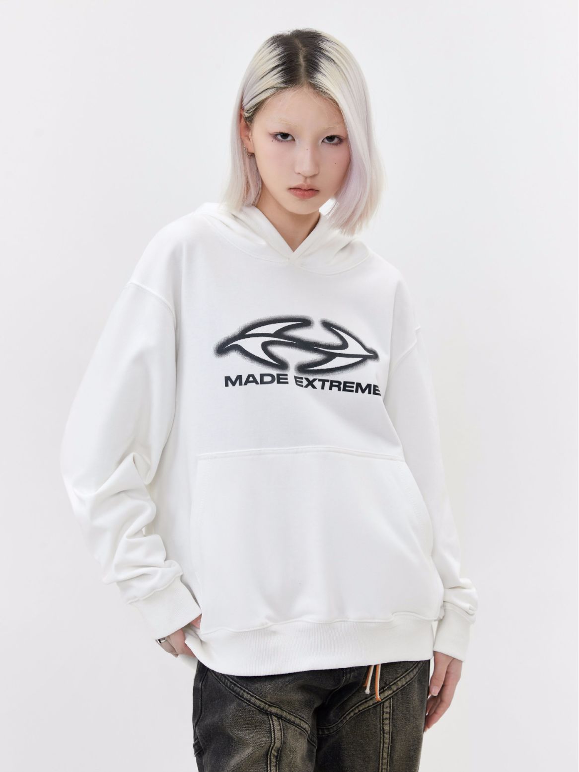 Oversized Graphic Letter Printed Hoodie for Women
