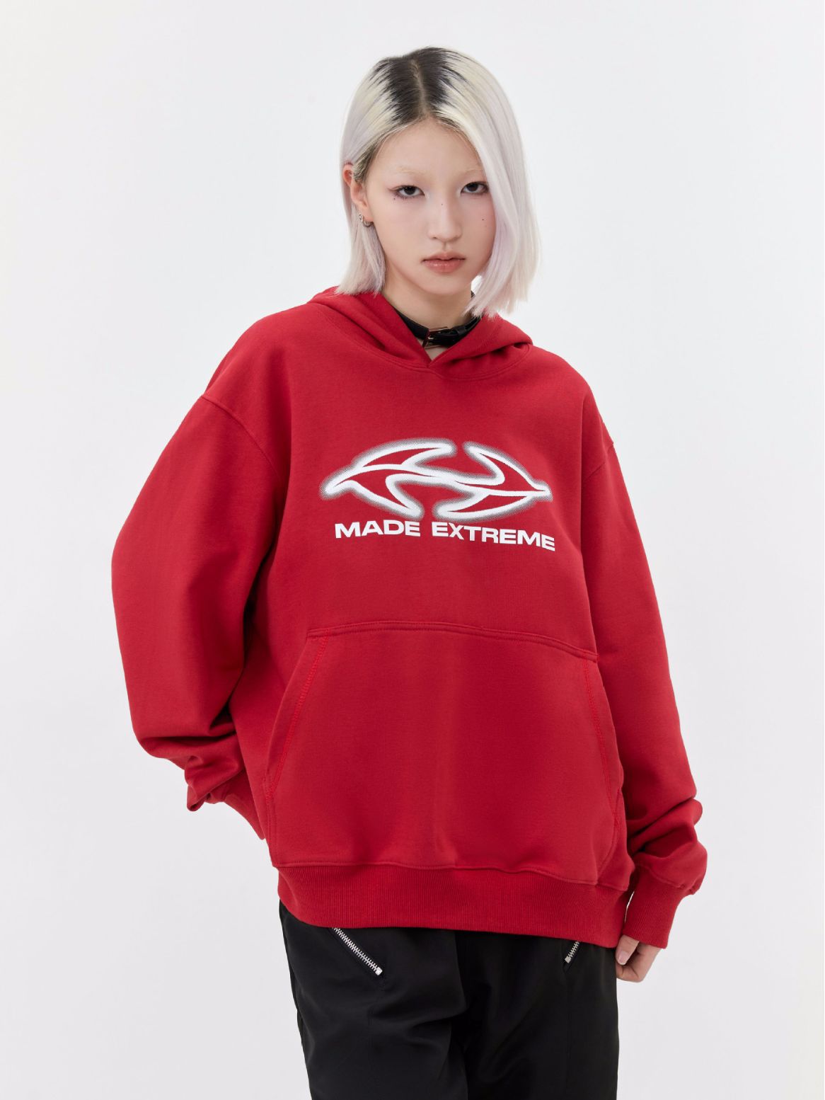 Oversized Graphic Letter Printed Hoodie for Women
