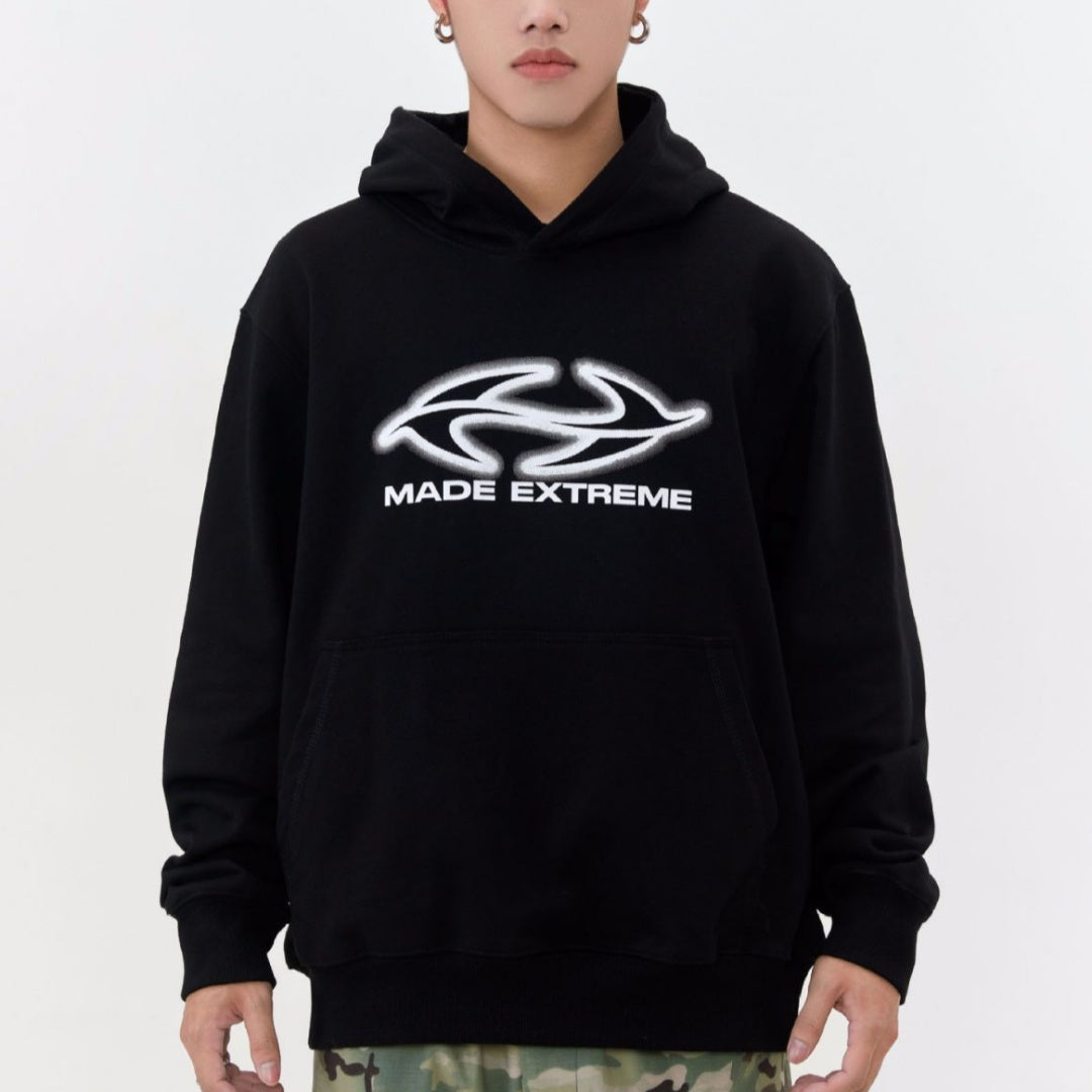 Oversized Graphic Letter Printed Hoodie for Women