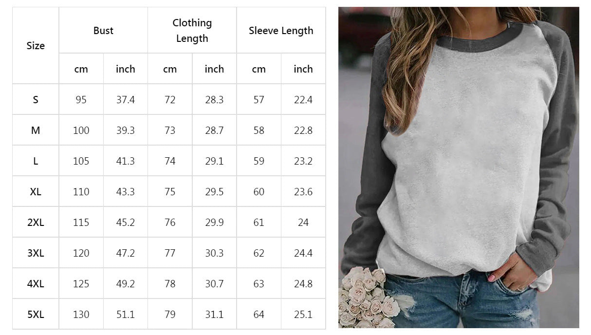 Women's Plus Size 3D Print Long-Sleeve Casual Sweater Top