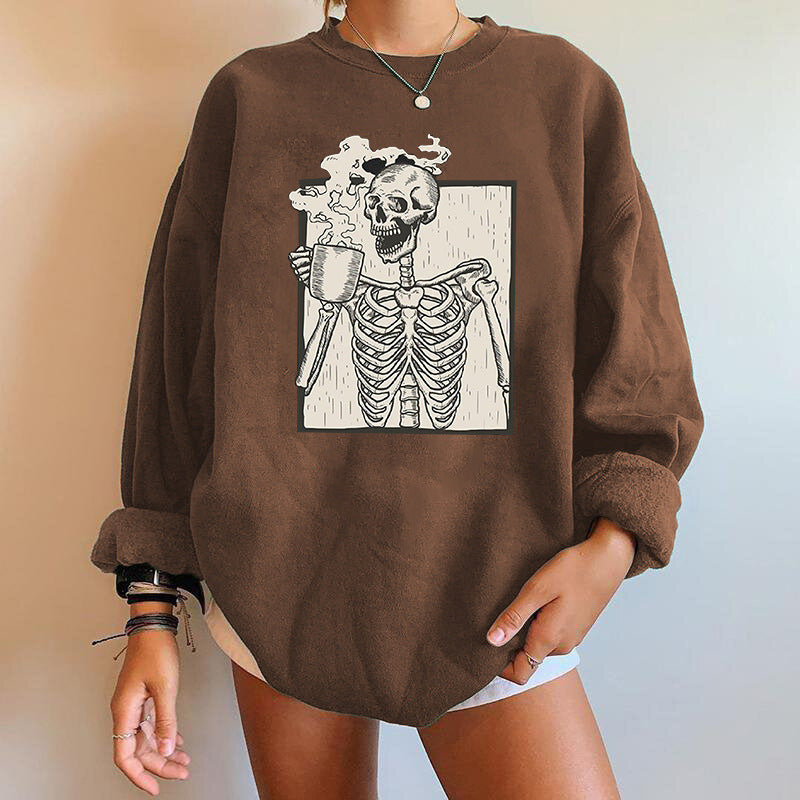 Women's Plus Size 3D Print Long-Sleeve Casual Sweater Top