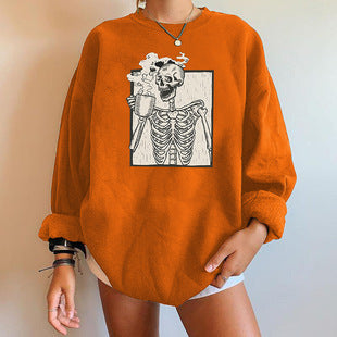 Women's Plus Size 3D Print Long-Sleeve Casual Sweater Top