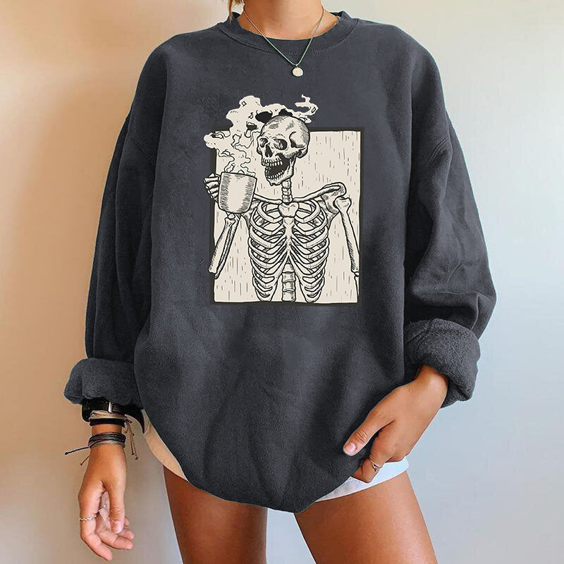 Women's Plus Size 3D Print Long-Sleeve Casual Sweater Top