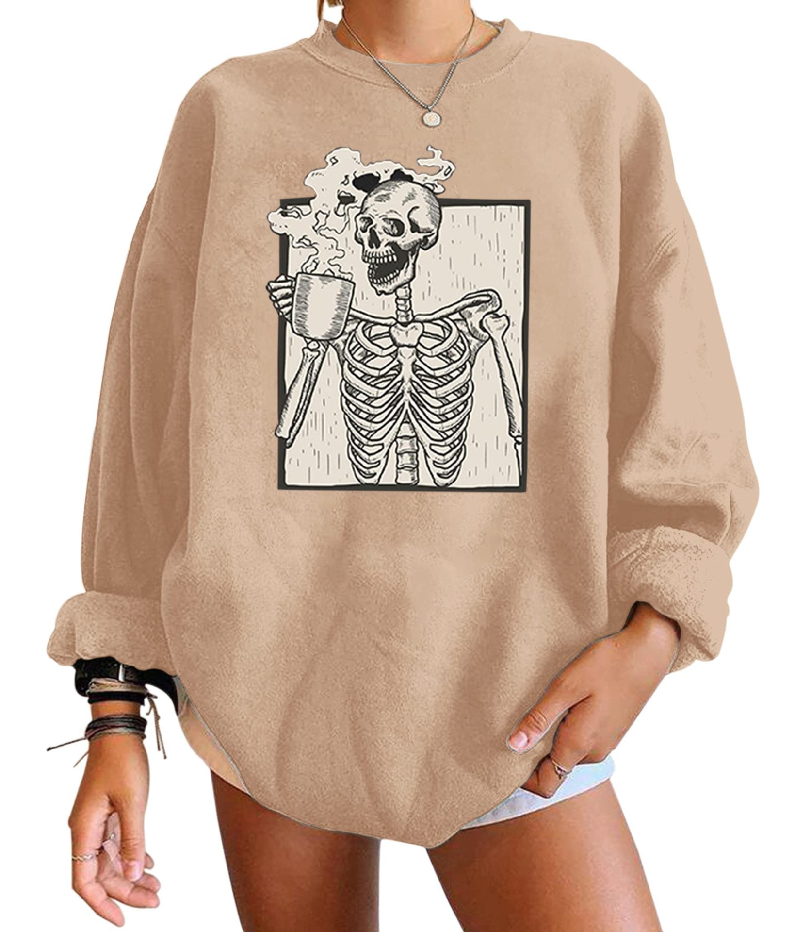 Women's Plus Size 3D Print Long-Sleeve Casual Sweater Top