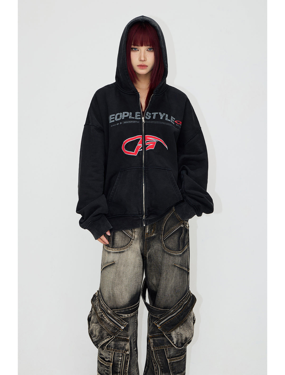 Heavyweight Embroidered Zip-Up Hoodie