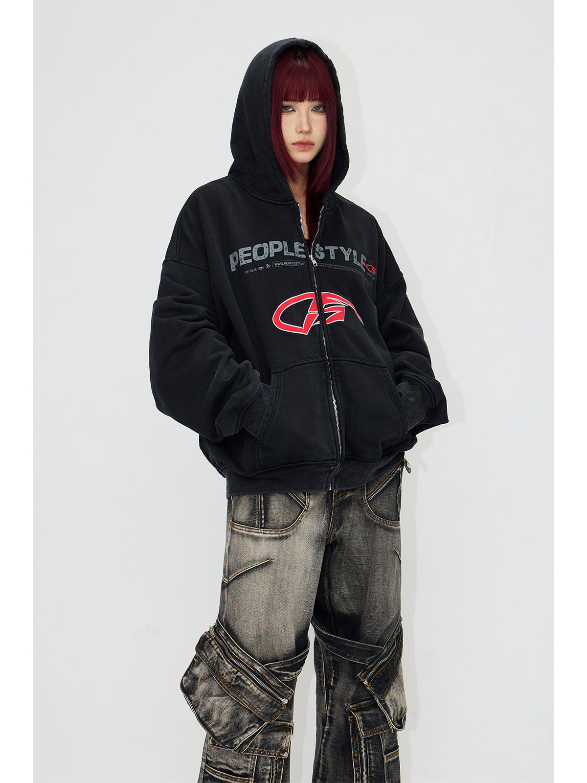 Heavyweight Embroidered Zip-Up Hoodie