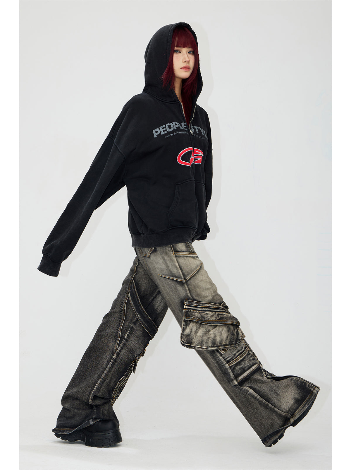 Heavyweight Embroidered Zip-Up Hoodie