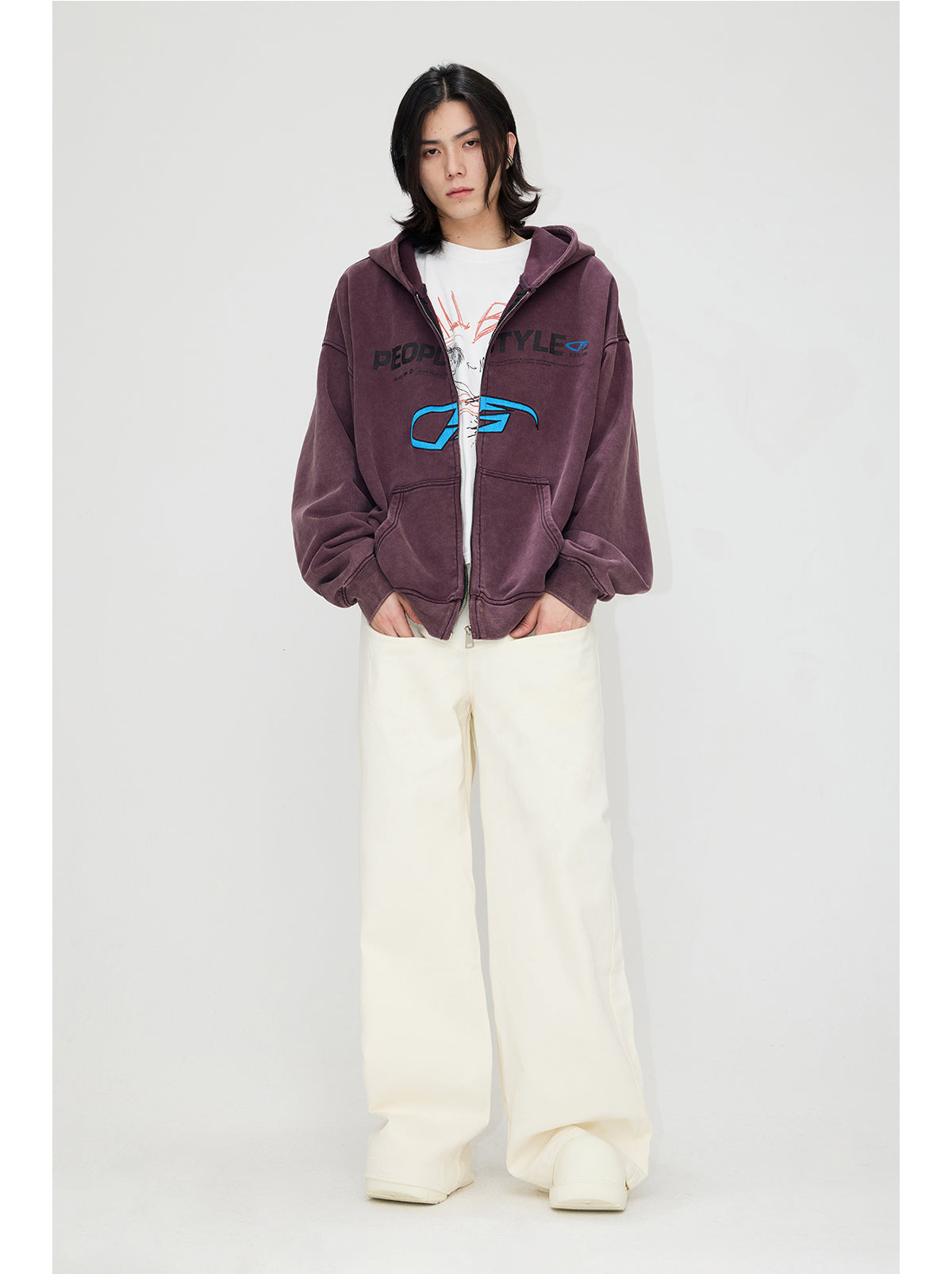 Heavyweight Embroidered Zip-Up Hoodie