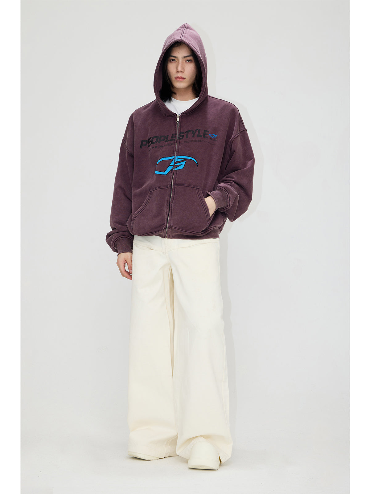 Heavyweight Embroidered Zip-Up Hoodie