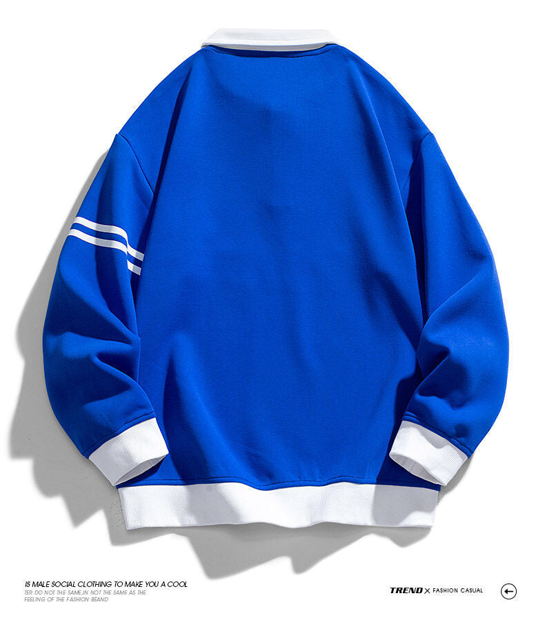 Men's Japanese Retro Lapel Sweater Workwear Pullover