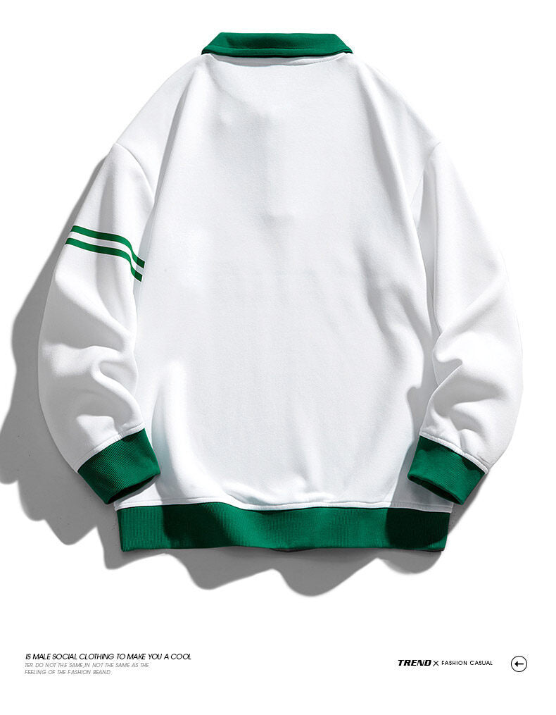 Men's Japanese Retro Lapel Sweater Workwear Pullover