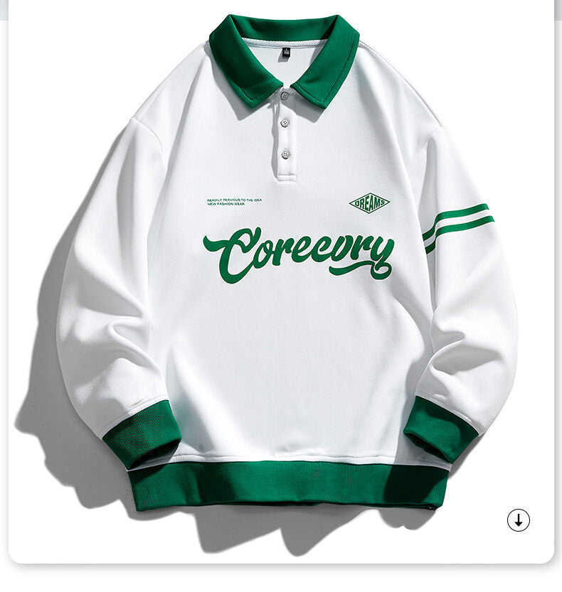 Men's Japanese Retro Lapel Sweater Workwear Pullover