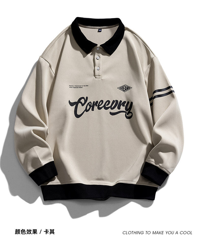Men's Japanese Retro Lapel Sweater Workwear Pullover