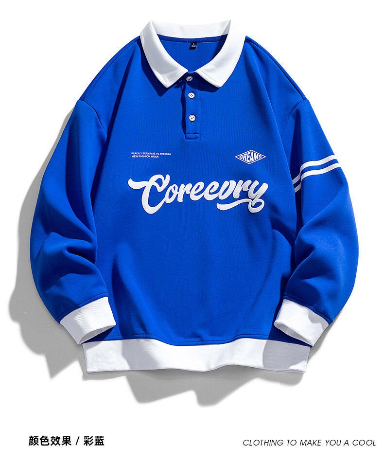Men's Japanese Retro Lapel Sweater Workwear Pullover