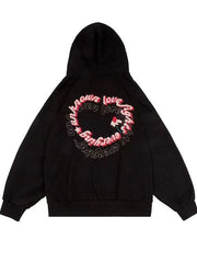 Women's Embroidered Zipper Hooded Cardigan Sweater