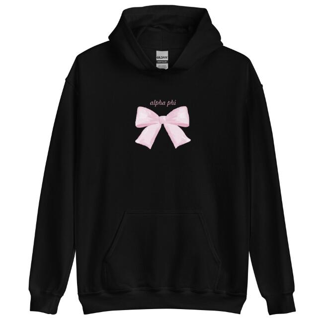 Cute Alpha Phi Bowknot Hoodie - Cozy Streetwear Pullover
