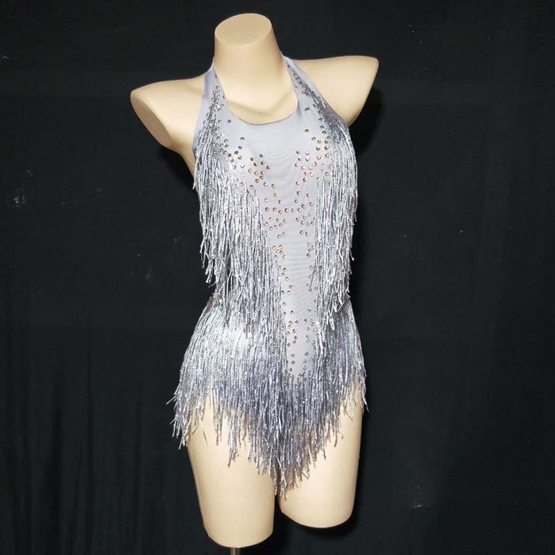 High-Elasticity Tassels Dance Suit for Yoga & Ballet