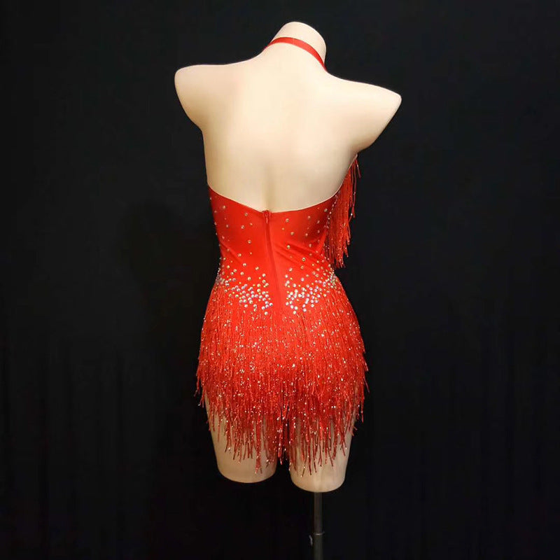 High-Elasticity Tassels Dance Suit for Yoga & Ballet