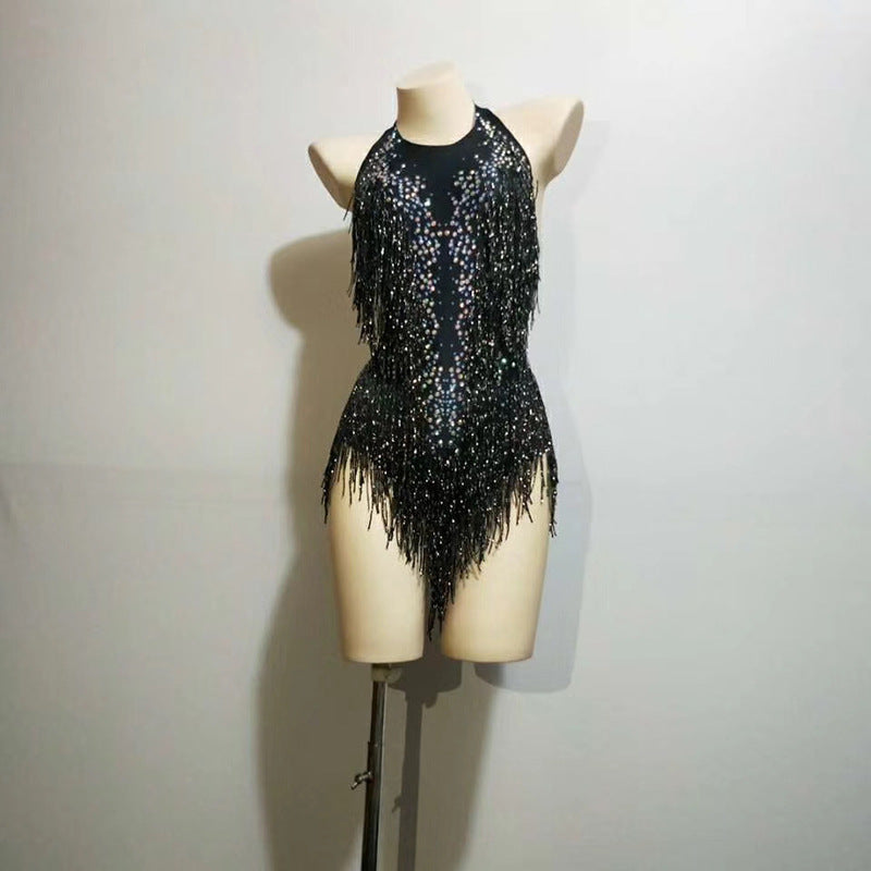 High-Elasticity Tassels Dance Suit for Yoga & Ballet
